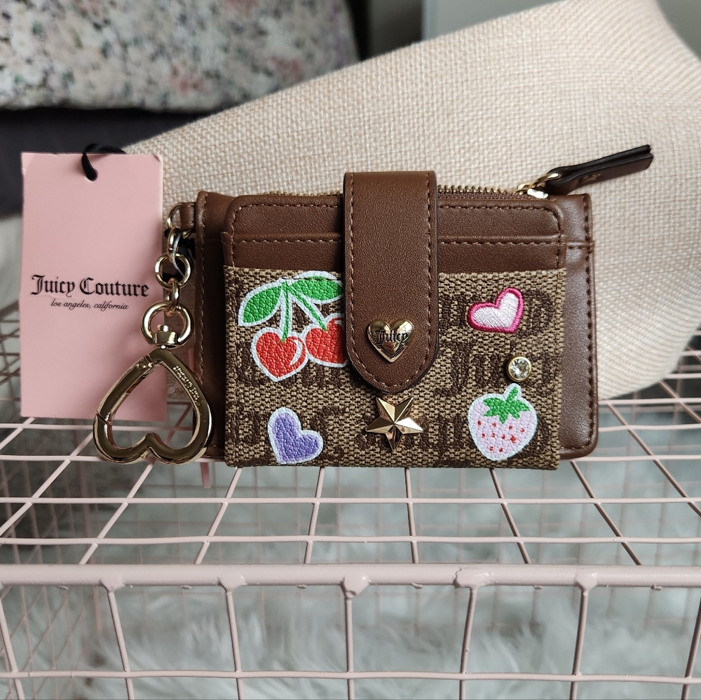 Juicy Couture Brown and Pink Card Holder